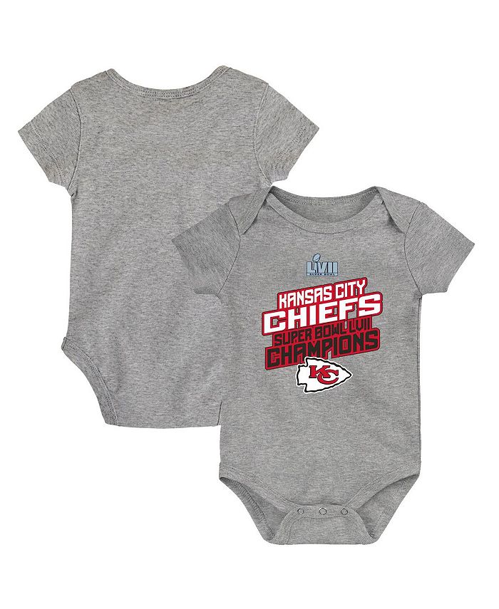 

Боди для новорожденных для мальчиков и девочек Heather Grey Kansas City Chiefs Super Bowl LVII Champions Lockup Outerstuff, серый