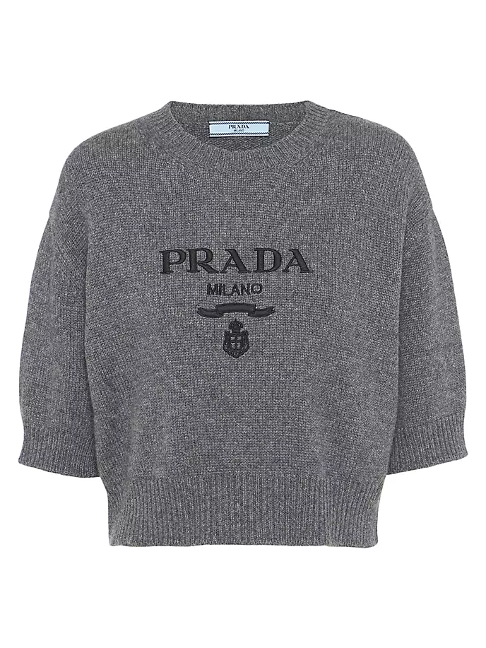 

Свитер с круглым вырезом из шерсти и кашемира Prada, серый