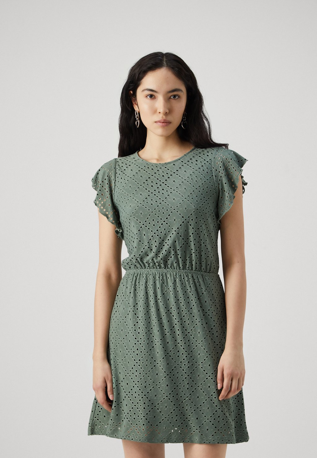 Платье из джерси VMTASSA FRILL SHORT DRESS Vero Moda, зеленый