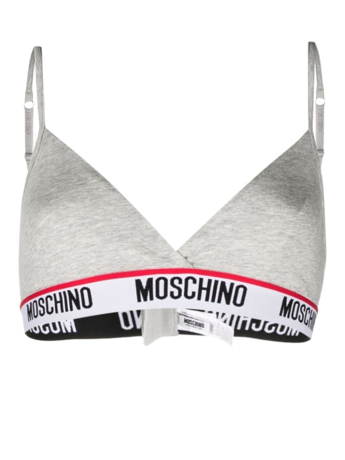 

Moschino бюстгальтер с треугольными чашками и логотипом, серый