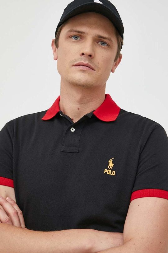 Хлопковая рубашка-поло Polo Ralph Lauren, черный рубашка поло classic fit printed mesh polo shirt polo ralph lauren цвет race ready newport navy