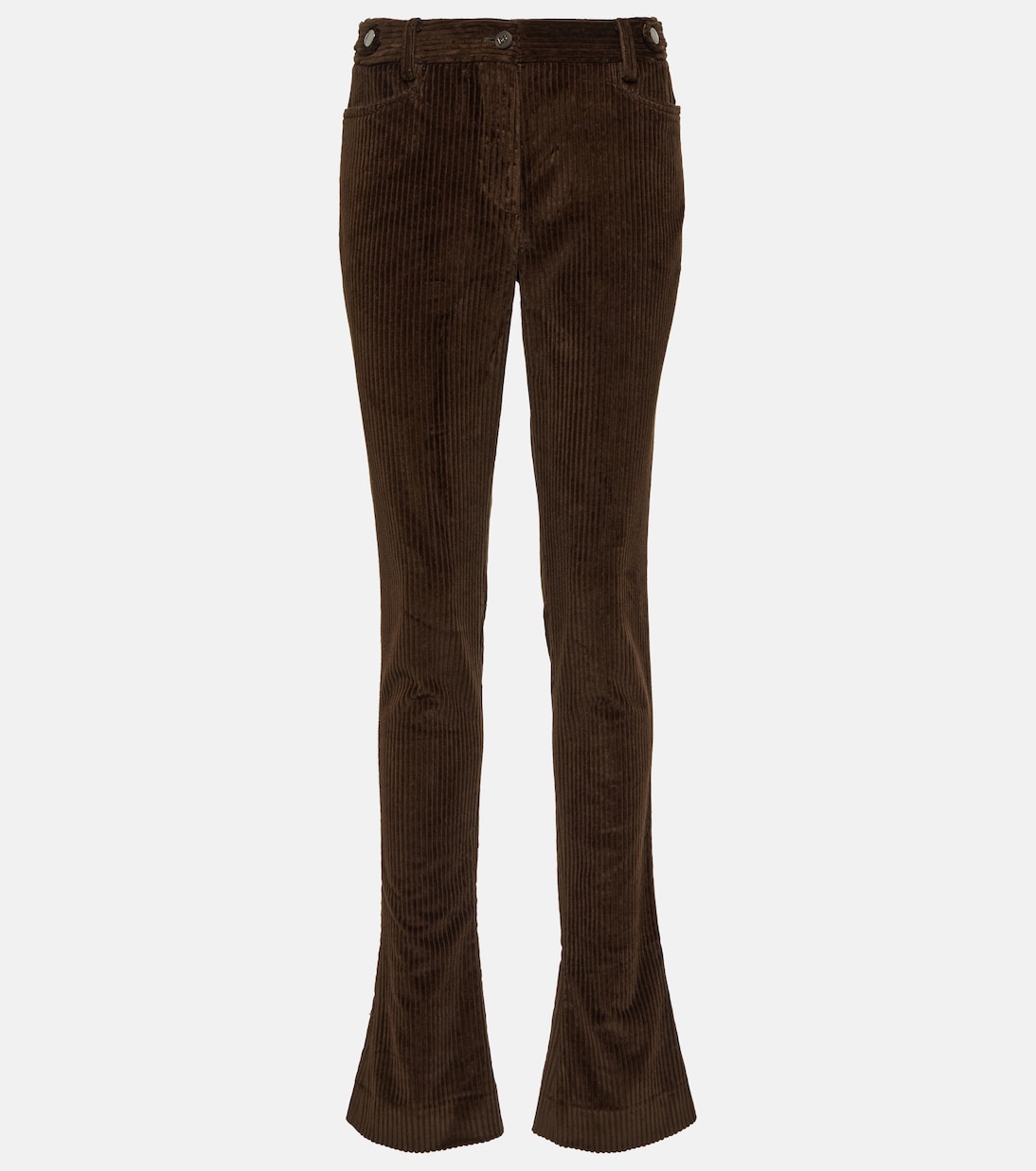 Вельветовые расклешенные брюки с низкой посадкой Dolce&Gabbana, коричневый
