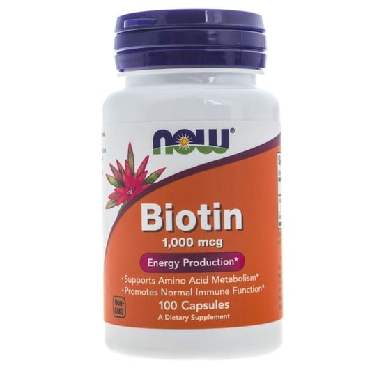 Биологически активная добавка Биотин Now Foods, 100 капсул биотин now foods 120 капсул 2 упаковки