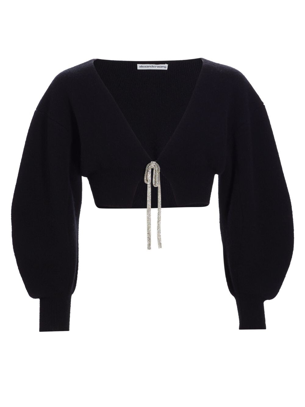 

Укороченный кардиган с кристаллами Alexander Wang, черный