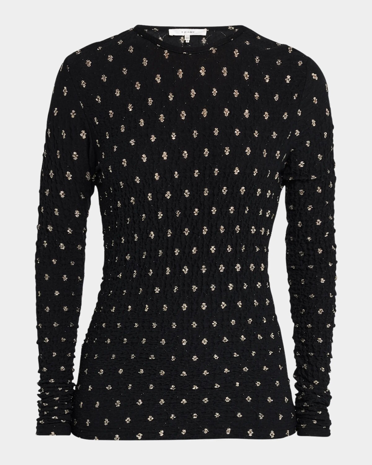 

Сетчатый топ с длинными рукавами в горошек Frame, цвет Black Multi