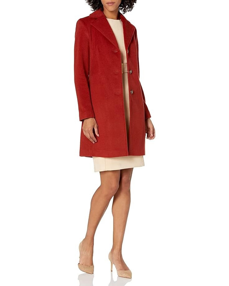 

Пальто Calvin Klein Calvin Klein womens Classic Cashmere Wool Blend, цвет Chili Pepper