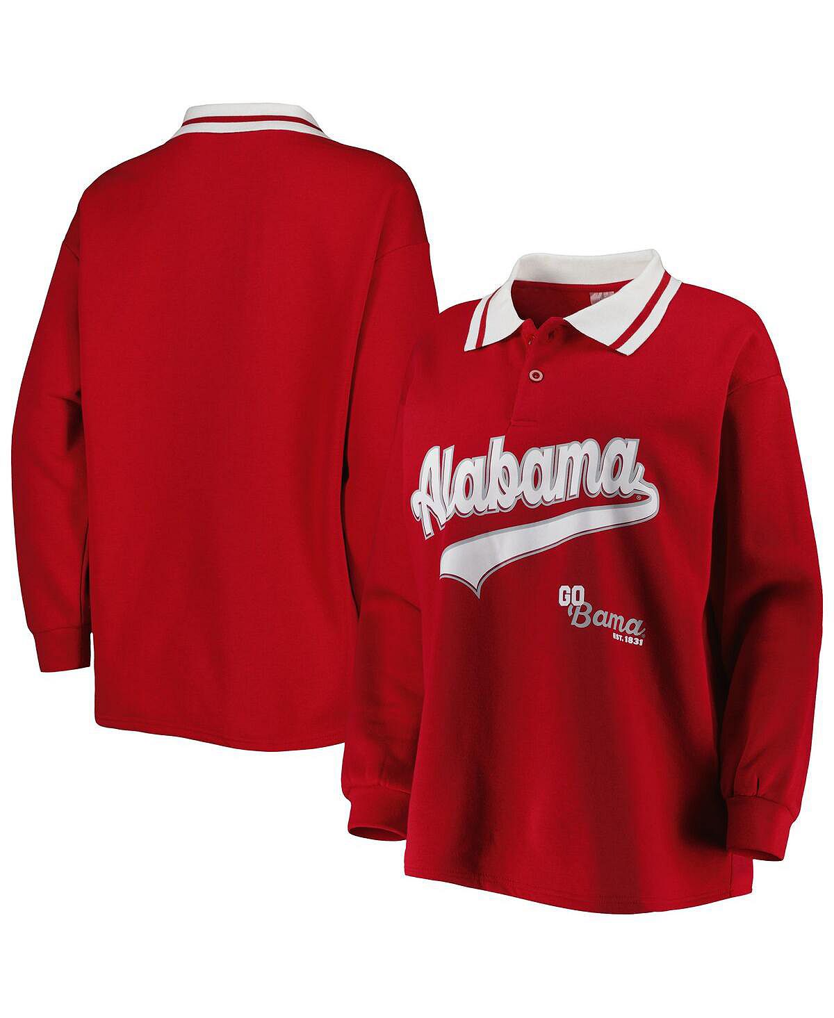 

Женская рубашка-поло с длинными рукавами Crimson Alabama Crimson Tide Happy Hour Gameday Couture