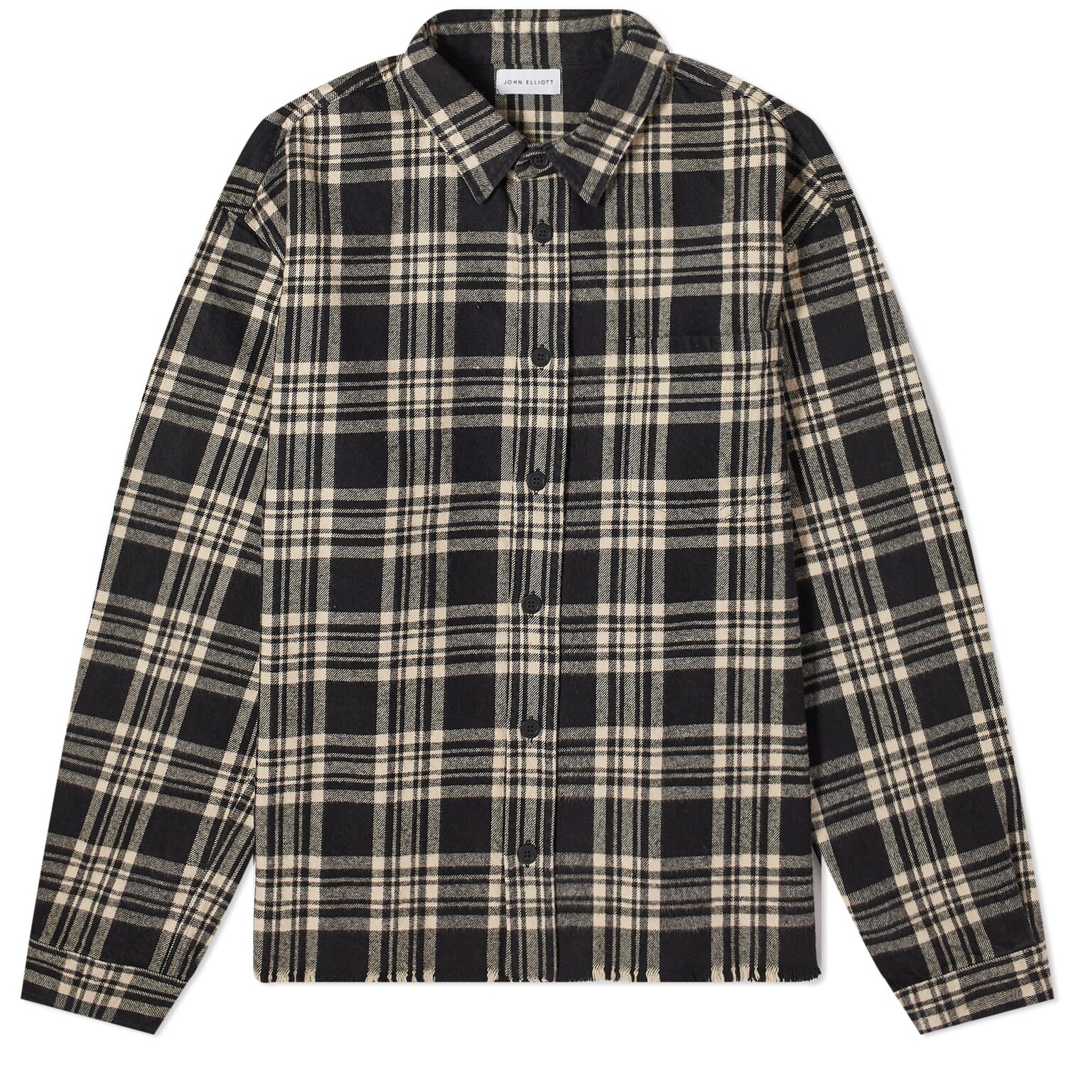 Рубашка John Elliott Hemi Plaid, черный рубашка john elliott hemi oversized цвет bubba check