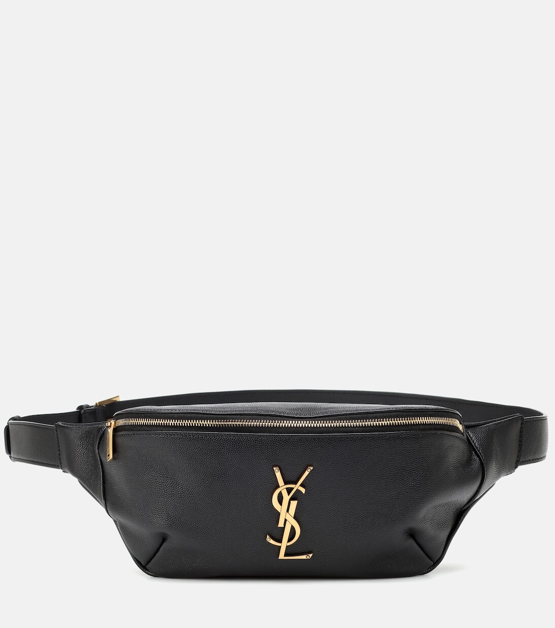 

Классическая кожаная поясная сумка с монограммой Saint Laurent, черный