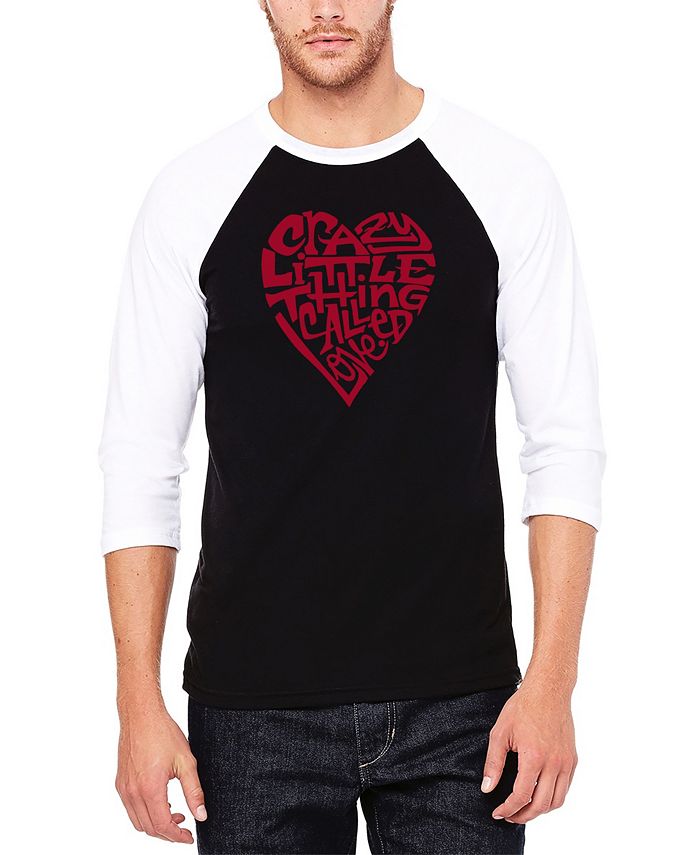 пауэрбанк сердце из слов дедушке Мужская бейсбольная футболка Crazy Little Thing Called Love реглан с надписью Art LA Pop Art, черный