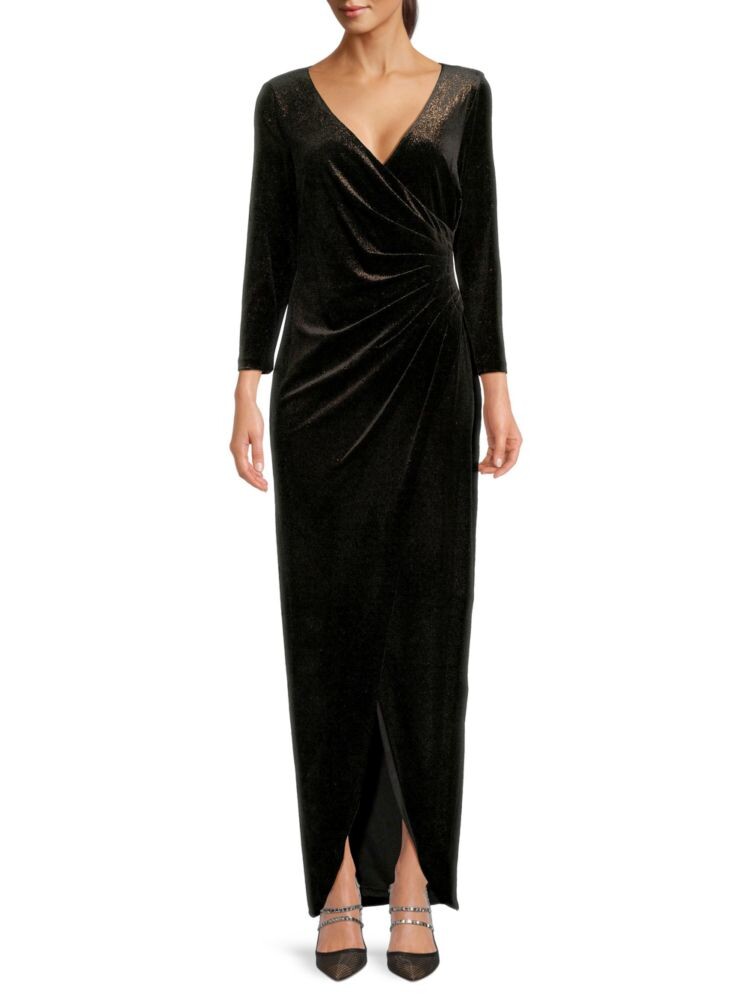 

Платье с искусственным запахом и подолом тюльпана Calvin Klein, цвет Black Gold
