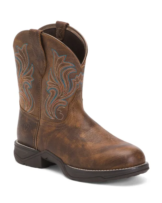

Кожаные короткие ботинки в стиле вестерн с круглым носком Anthem Ariat, цвет Copper