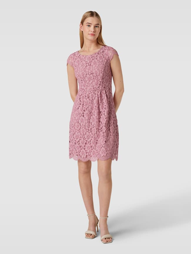 Платье длиной до колена с цветочной вышивкой Montego, розовый