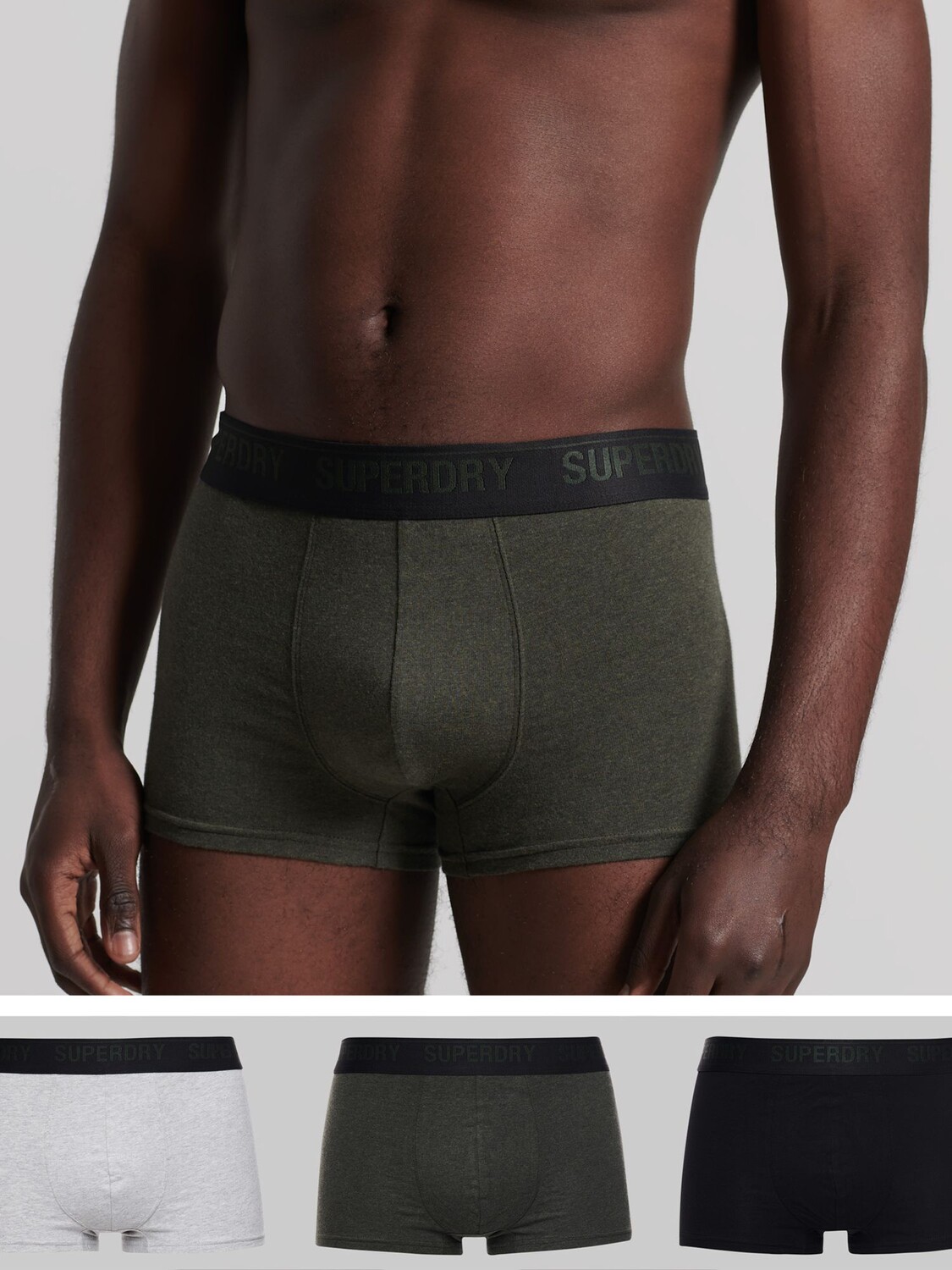 

Трусы из смеси органического хлопка Superdry, черный/оливковый/серый