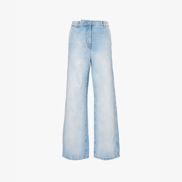 

Джинсы Paxy с высокой посадкой и широкими штанинами Dries Van Noten, голубой