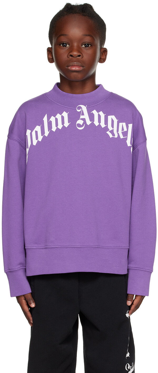

Palm Angels Kids Фиолетовый классический изогнутый свитшот