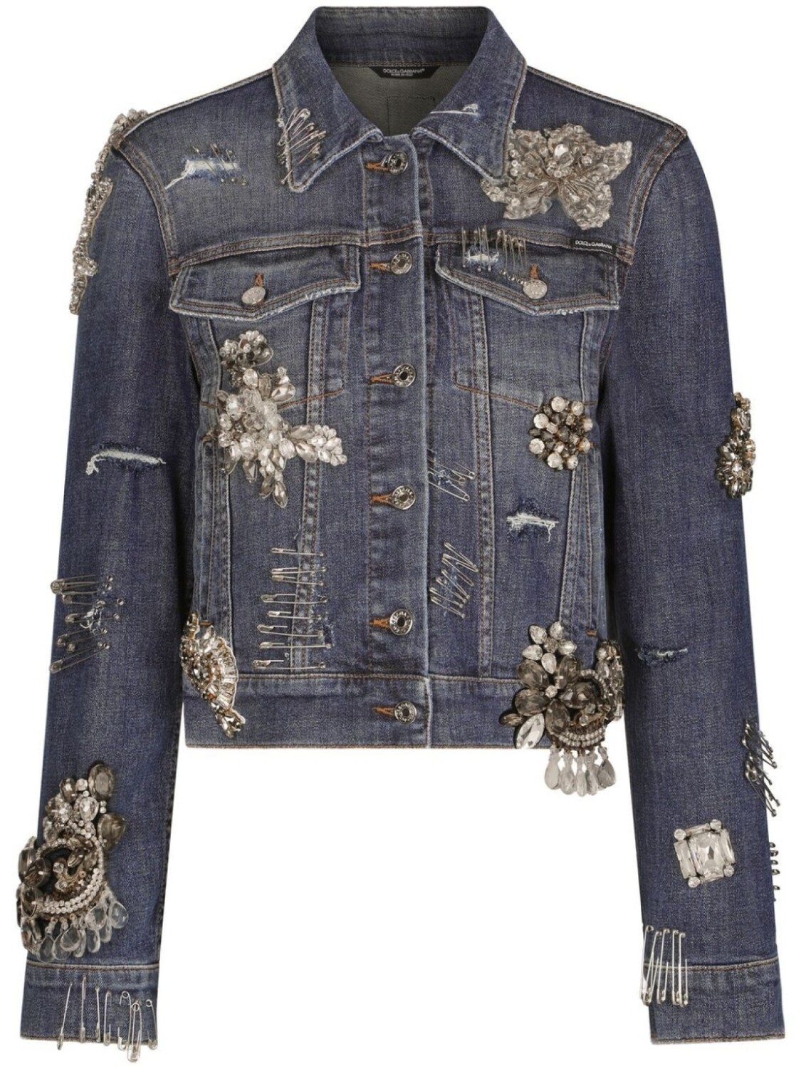 

Dolce & Gabbana джинсовая куртка со стразами, синий