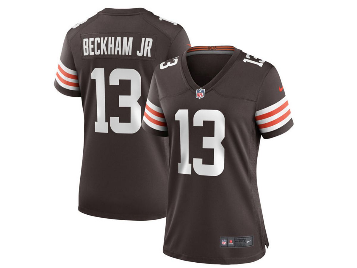 

Женская игровая майка Cleveland Browns Оделла Бекхэма-младшего. Nike, коричневый