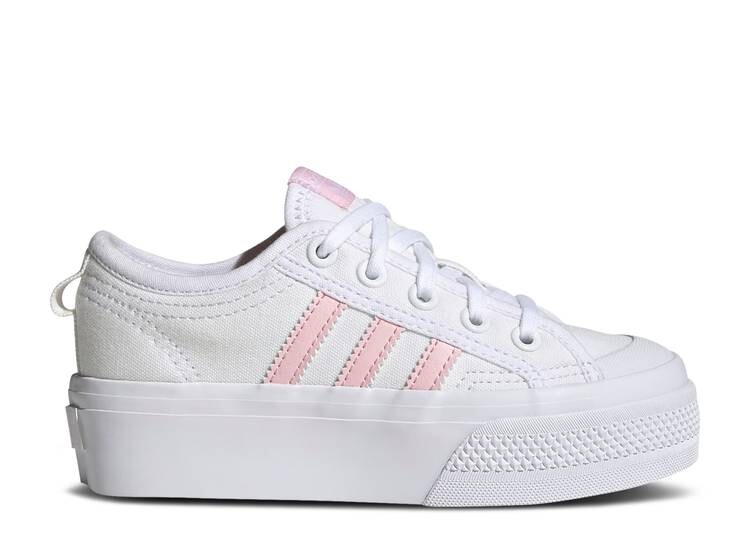 

Кроссовки Adidas NIZZA PLATFORM J 'WHITE CLEAR PINK', белый