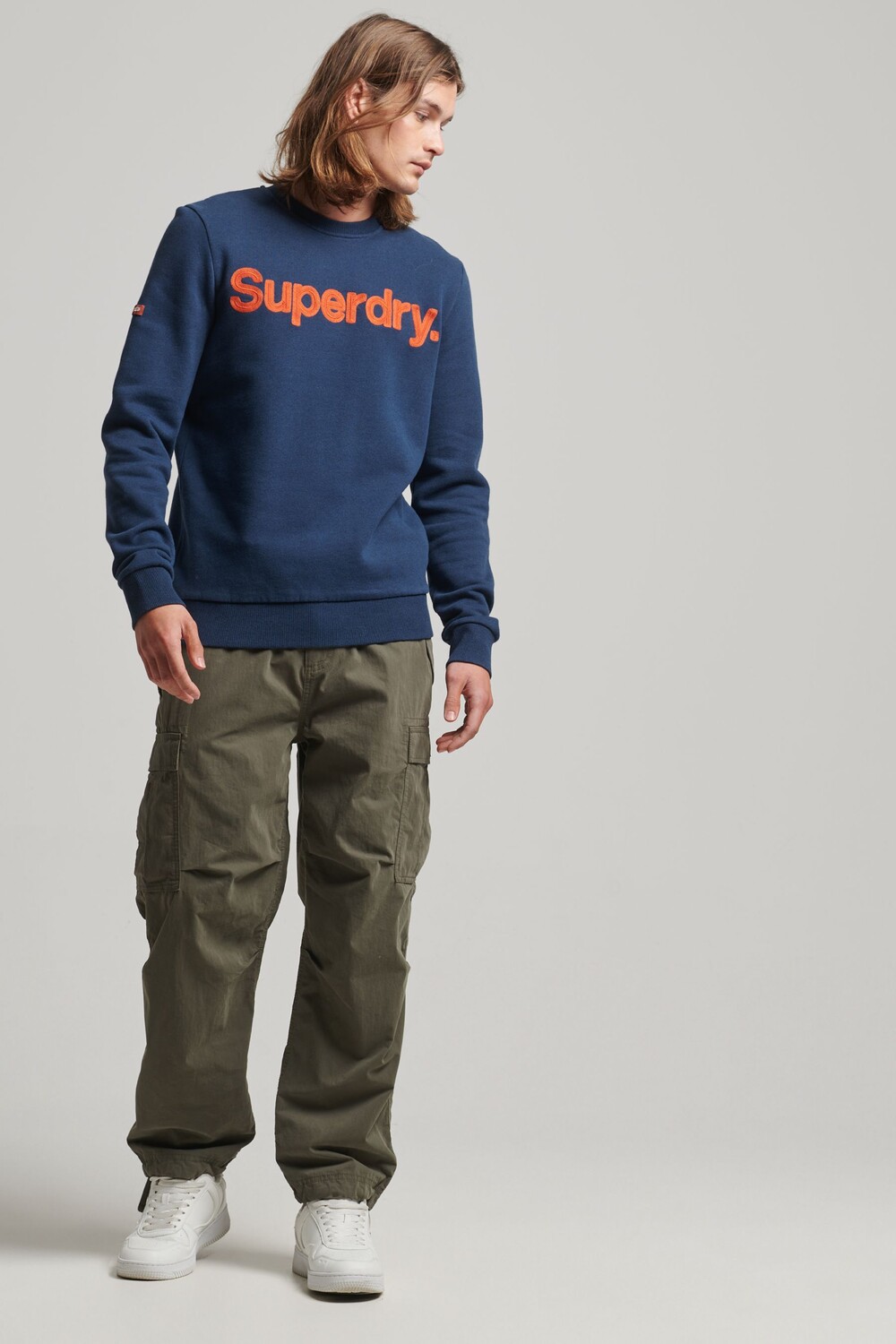 

Классическая толстовка с круглым вырезом и логотипом Core Superdry, синий