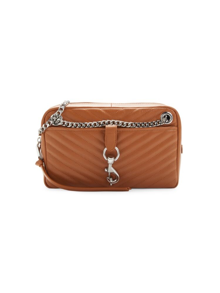 

Стеганая кожаная сумка на плечо Edie Rebecca Minkoff, цвет Saddle Brown