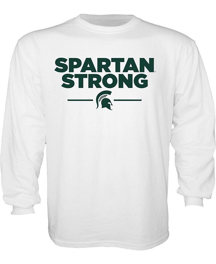 

Мужская белая футболка с длинным рукавом Michigan State Spartans Spartan Strong Blue 84, белый