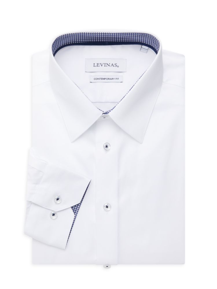Однотонная классическая рубашка современного кроя Levinas, белый