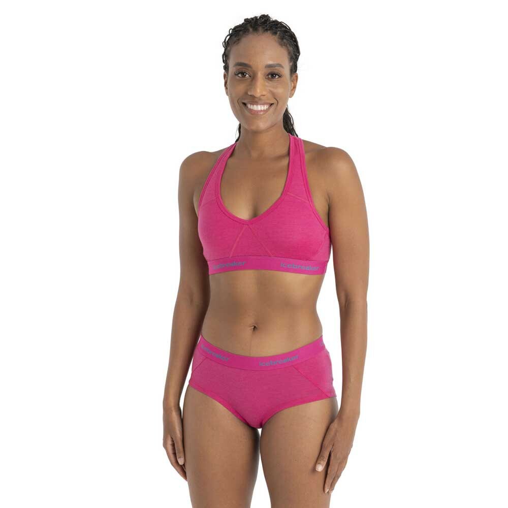 

Спортивный бюстгальтер Icebreaker Sprite Racerback Merino, розовый