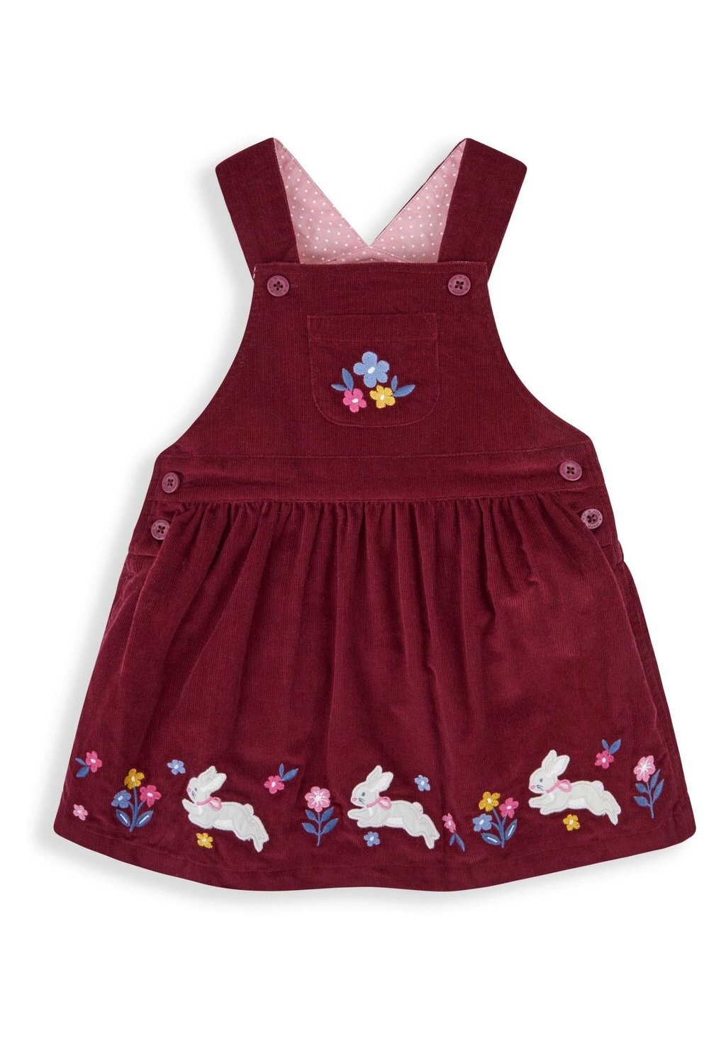 

Летнее платье Bunny Applique Pinafore JoJo Maman Bébé, цвет berry