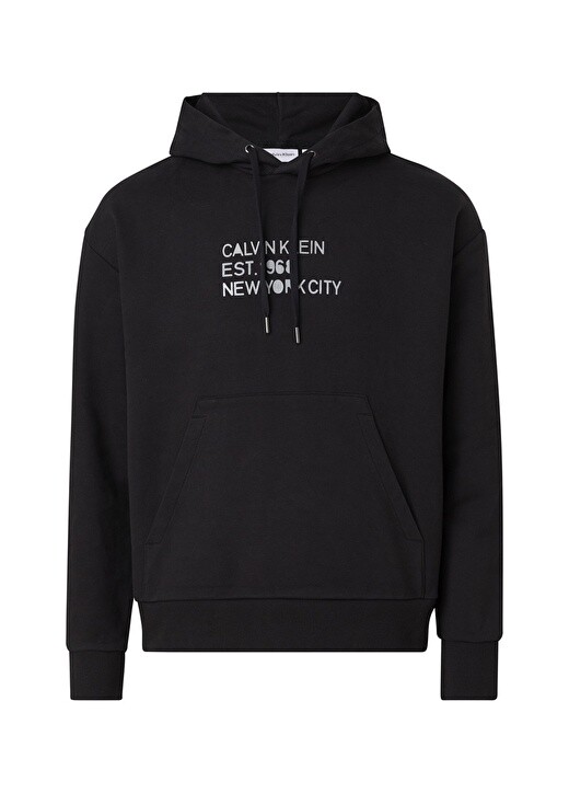 

Черная мужская толстовка с воротником с капюшоном Calvin Klein, Черный