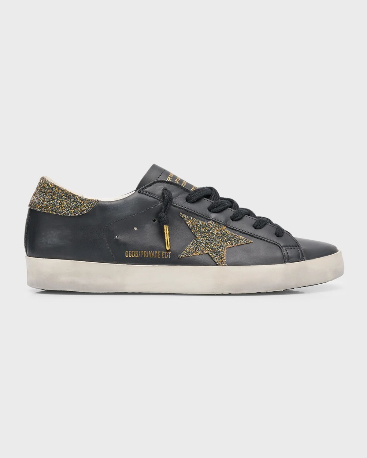 

Кожаные низкие кеды Superstar Swarovski Golden Goose, цвет Black