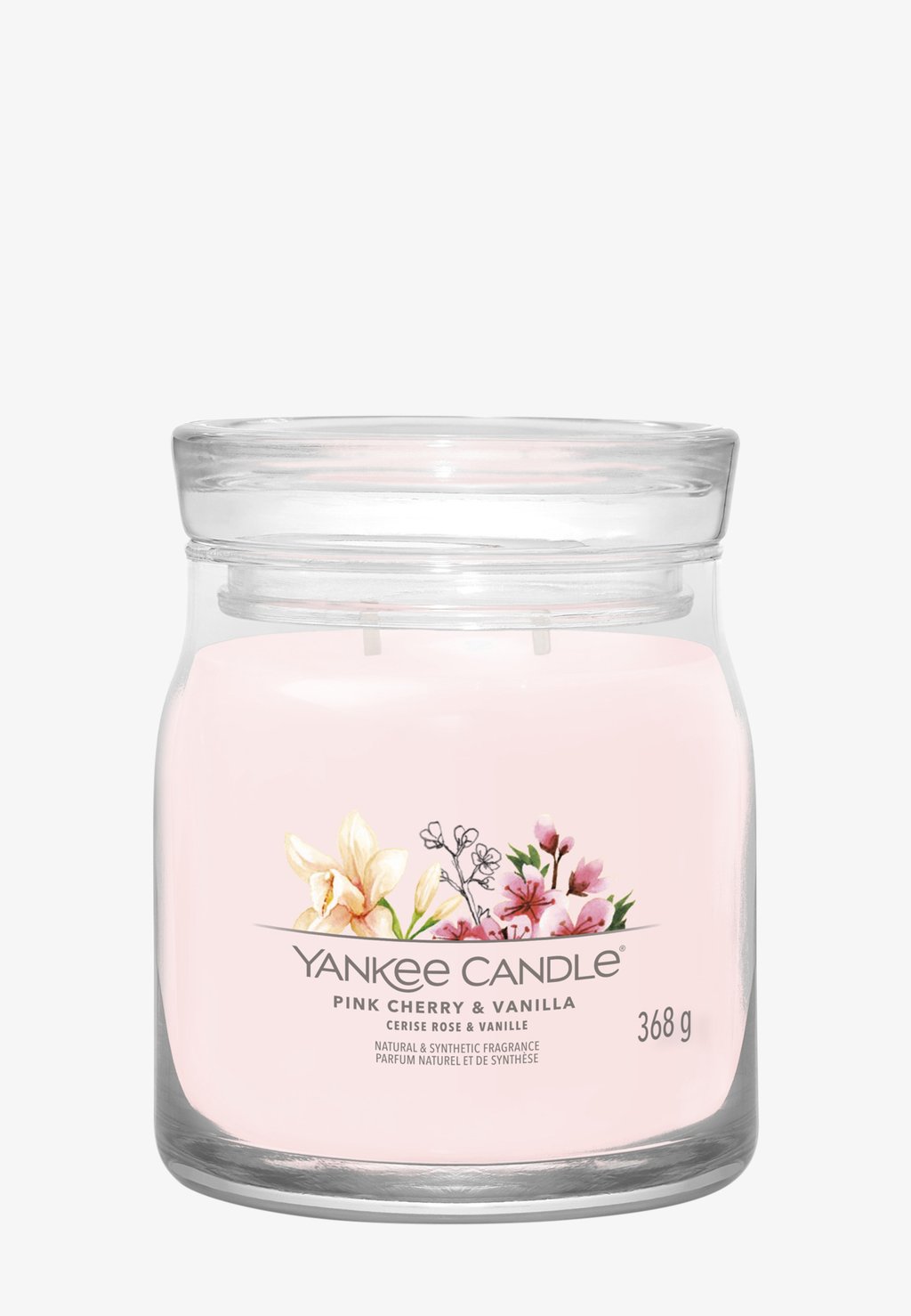 Ароматическая свеча Signature Medium Jar Pink Cherry Vanilla Yankee Candle, розовый ароматическая свеча signature large jar pink sands yankee candle розовый