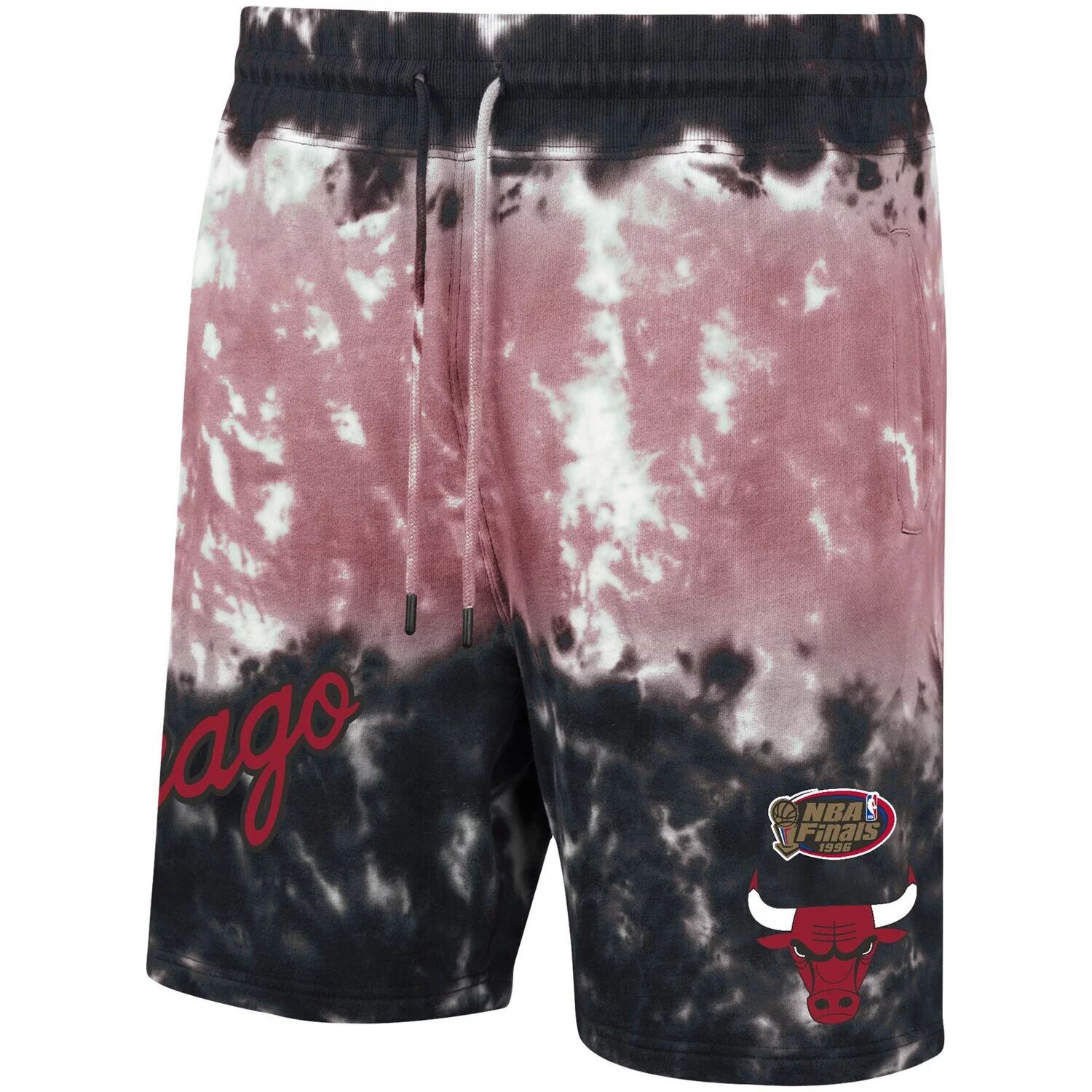 

Мужские черные/красные шорты Mitchell & Ness Chicago Bulls Hardwood Classics Terry Tie-Dye