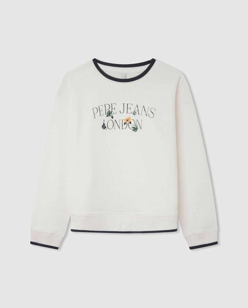 

Толстовка для девочки с цветочным принтом Pepe Jeans, белый