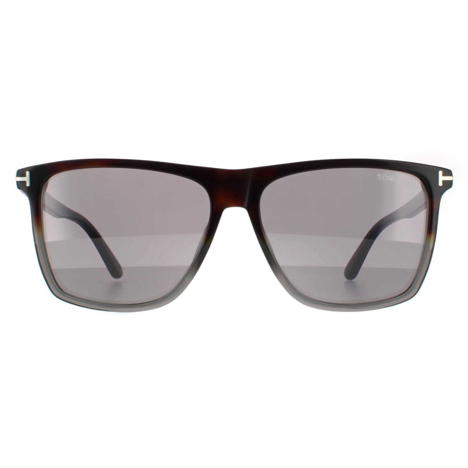 Прямоугольные цветные гаванские серые зеркальные солнцезащитные очки Fletcher FT0832 Tom Ford, серый