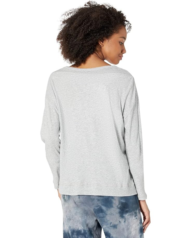 

Футболка bobi Los Angeles Lightweight Jersey Faux Overlap Hem Tee, цвет Heather Grey