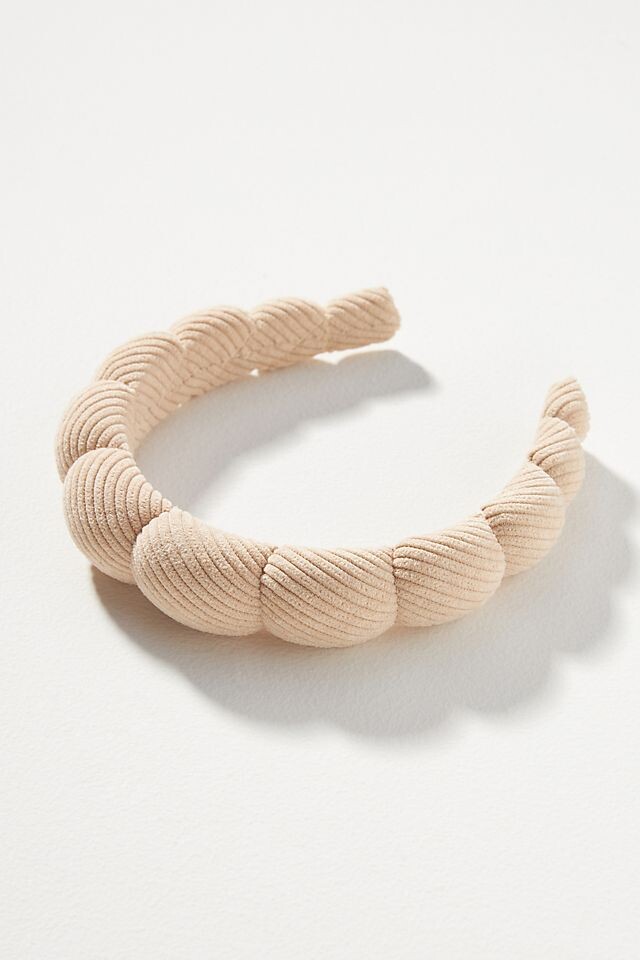 

Повязка на голову Anthropologie Corduroy Bubble вельветовая, песочный