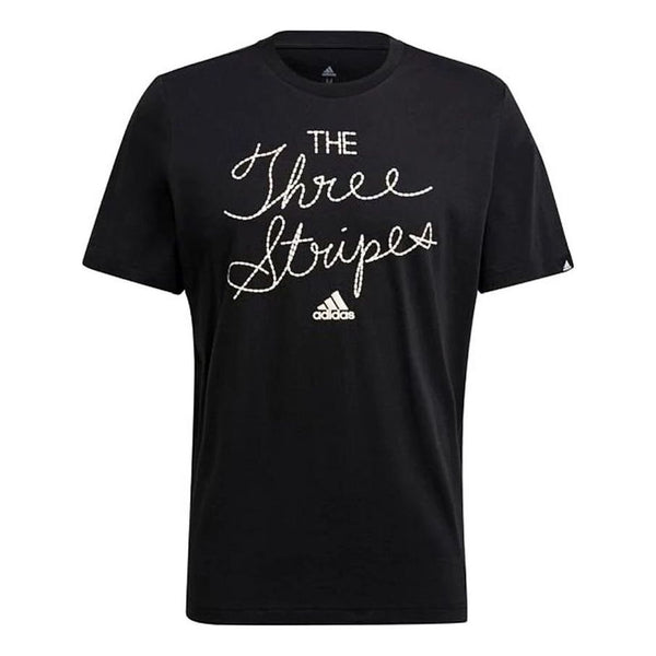 Футболка Men's adidas Alphabet Printing Sports Gym Short Sleeve Black T-Shirt, мультиколор