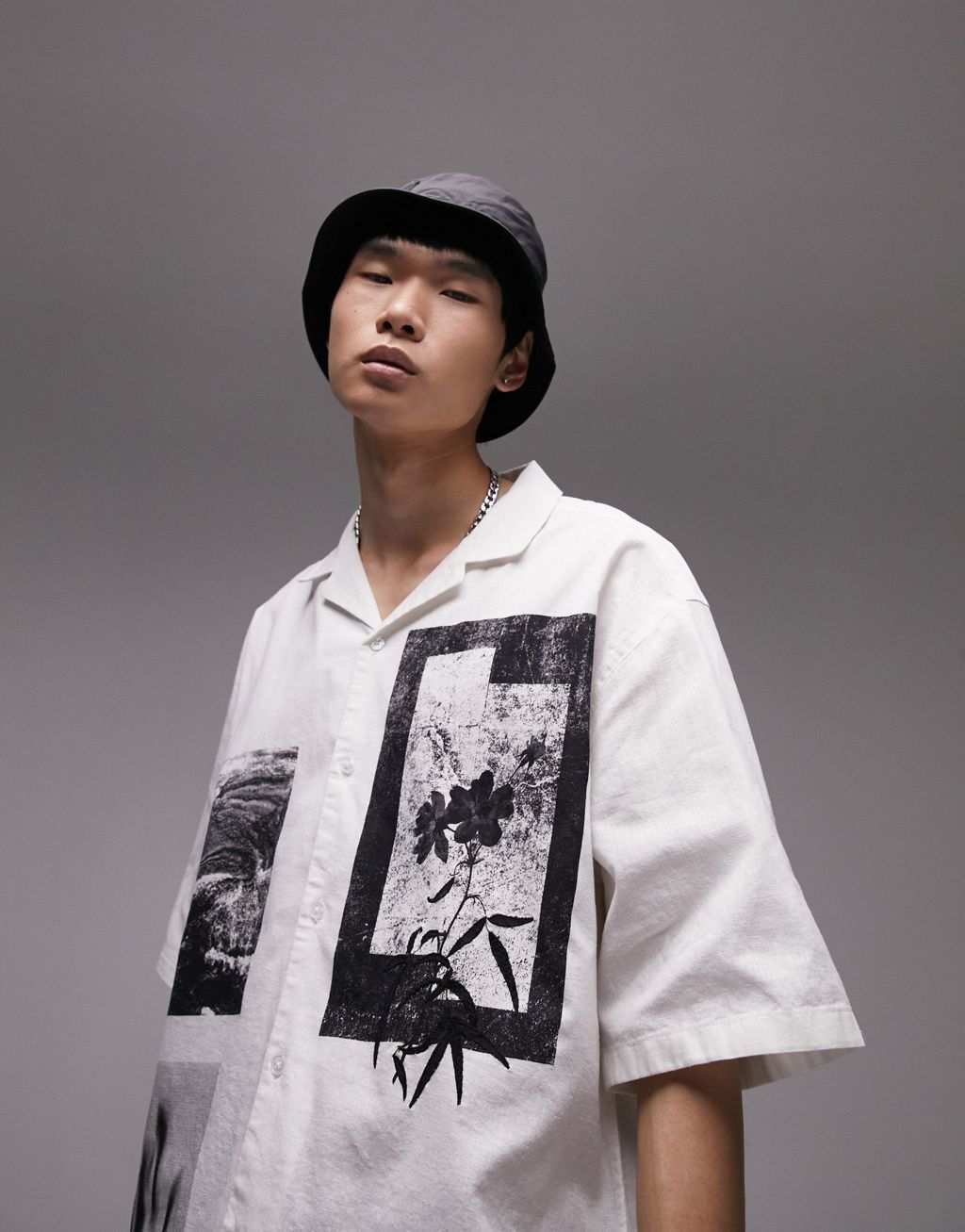 

Белая непринужденная рубашка для размещения фотографий Topman