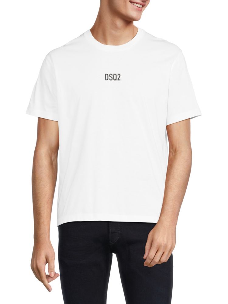 белая футболка с логотипом brothers fading dsquared2 белый Футболка с логотипом Dsquared2, белый