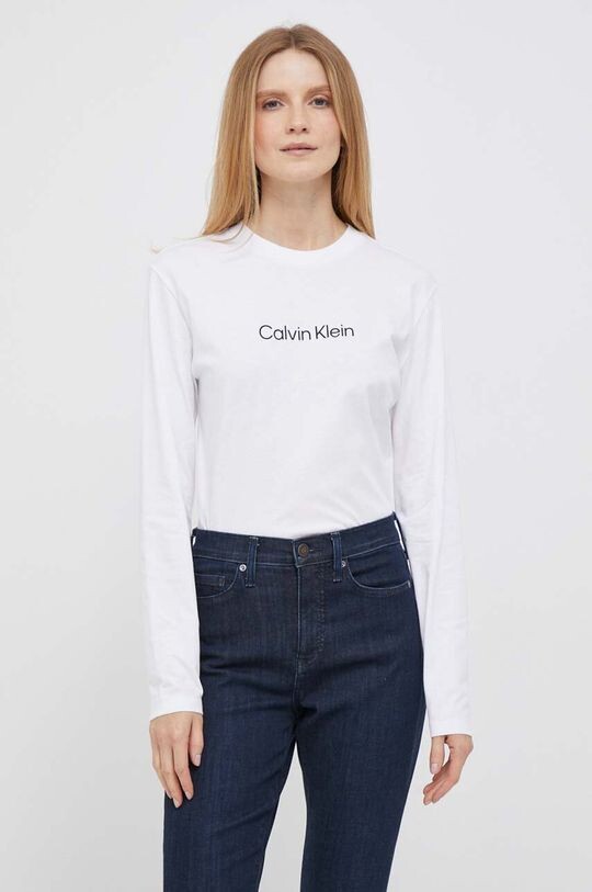 

Хлопковая рубашка с длинными рукавами Calvin Klein, белый