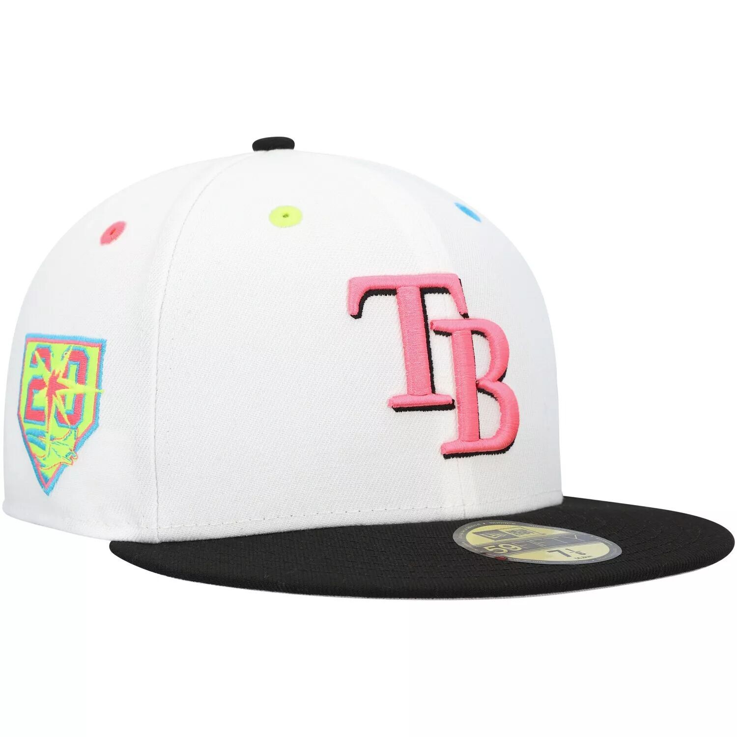 

Мужская приталенная шляпа New Era White Tampa Bay Rays Neon Eye 59FIFTY