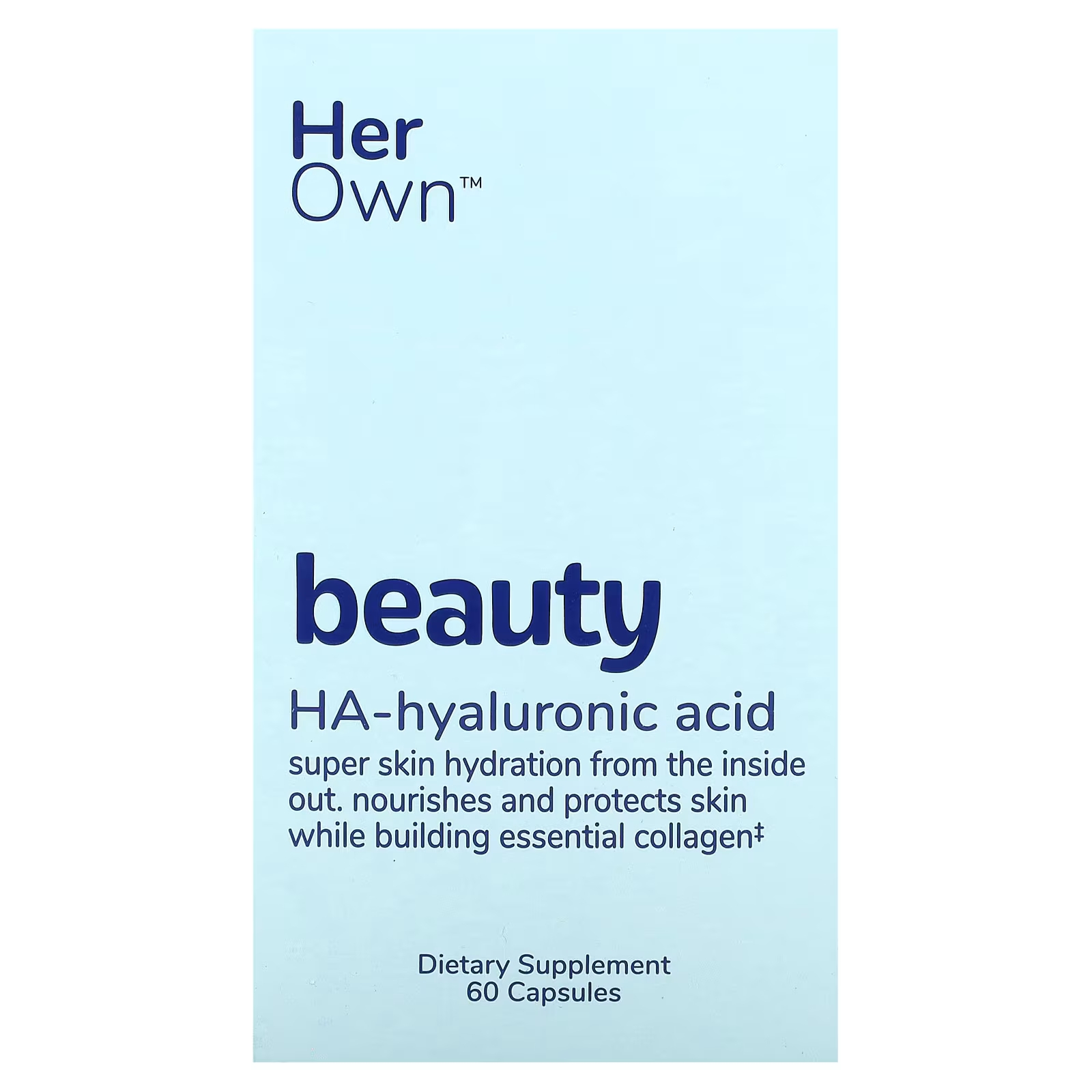 Her Own Beauty HA-гиалуроновая кислота, 60 капсул yango гиалуроновая кислота pro beauty 90 капсул