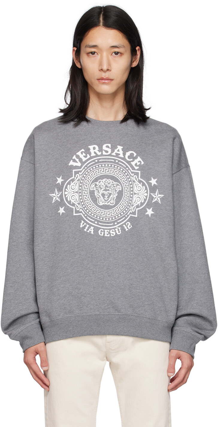 

Серый свитшот с принтом Versace