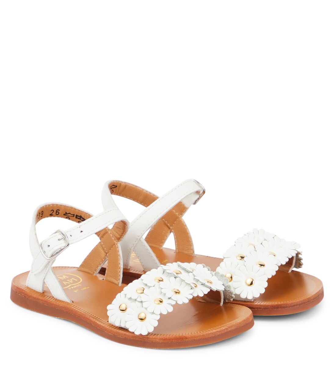 

Кожаные сандалии Plagette Flo Pom D'Api, белый