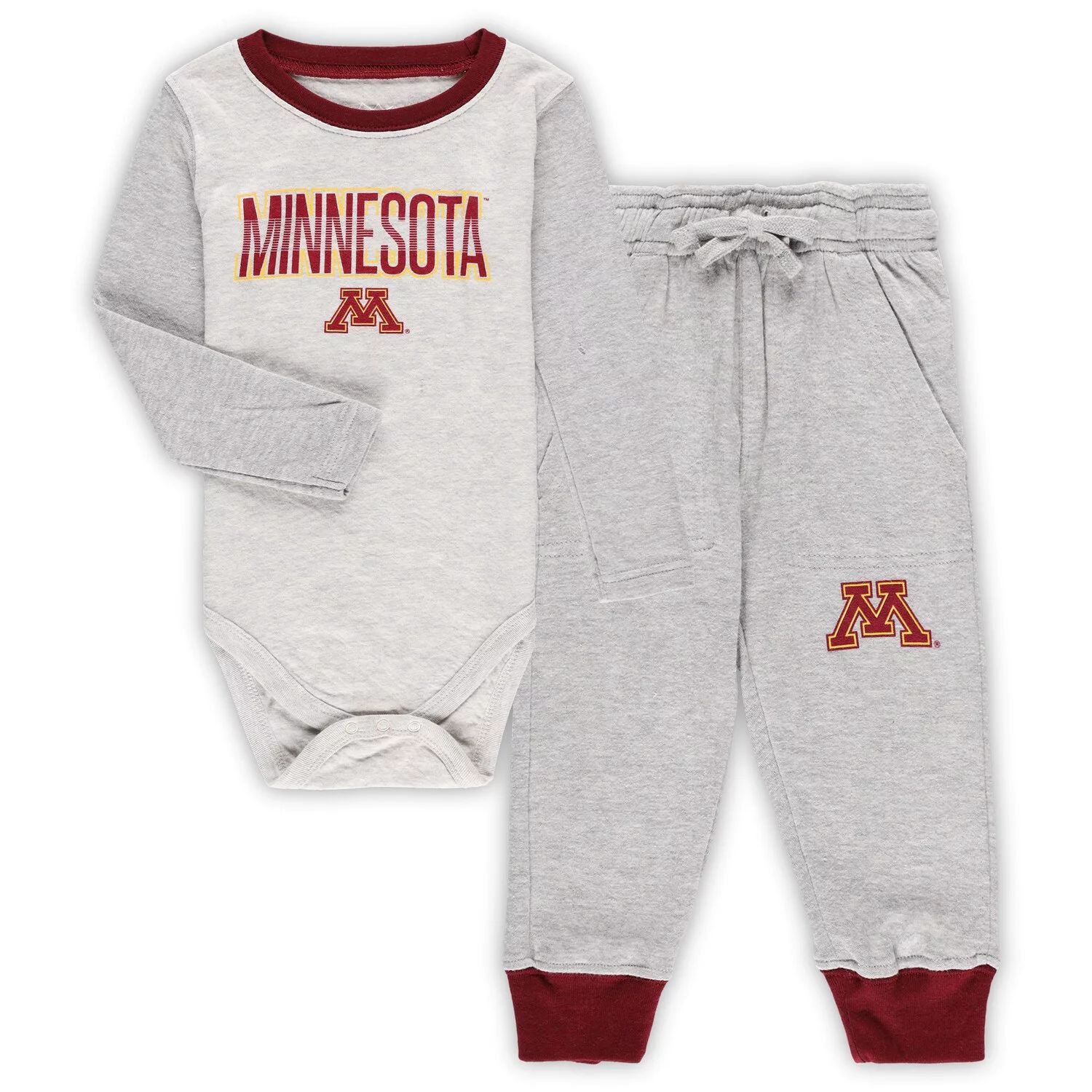 

Набор из боди с длинными рукавами и брюк с длинными рукавами Infant Wes & Willy Heather Minnesota Golden Gophers Jie Jie Grey Minnesota Golden Gophers Unbranded