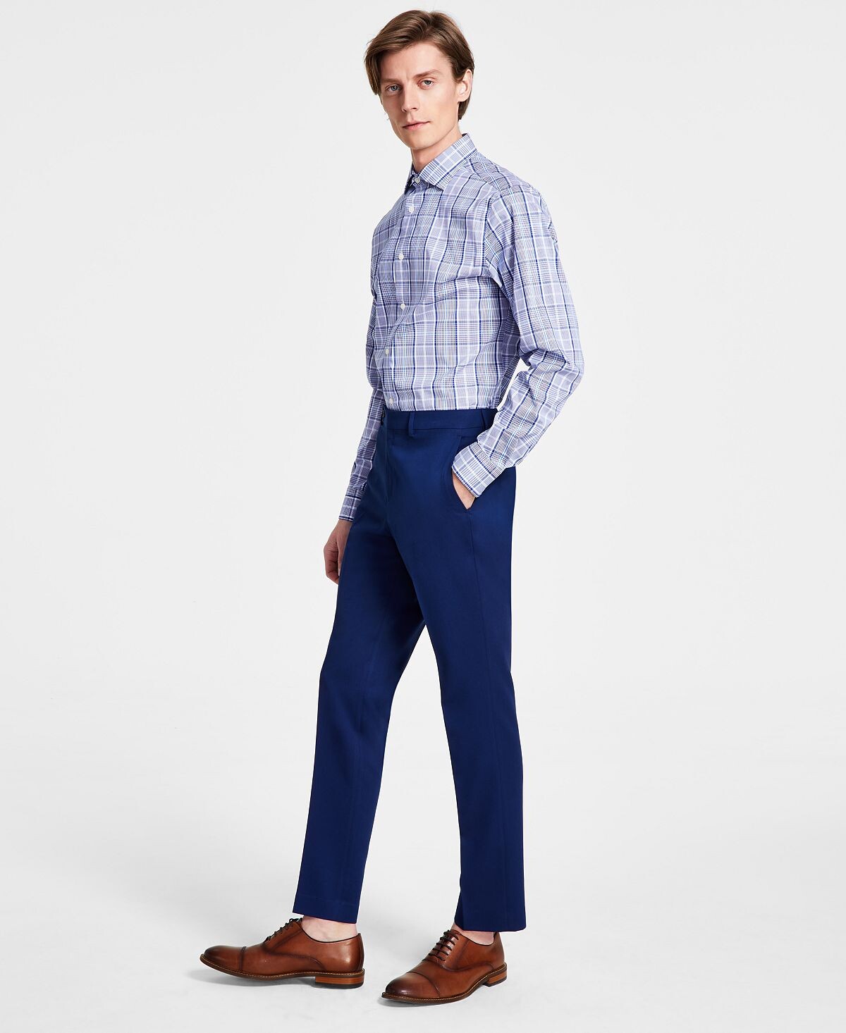 

Мужские однотонные классические брюки современного кроя DKNY