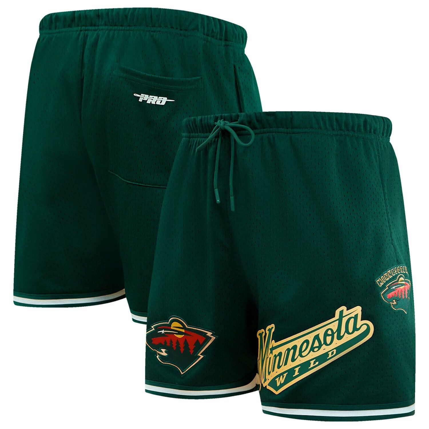 

Мужские классические сетчатые шорты Pro Standard Minnesota Wild Classic Green