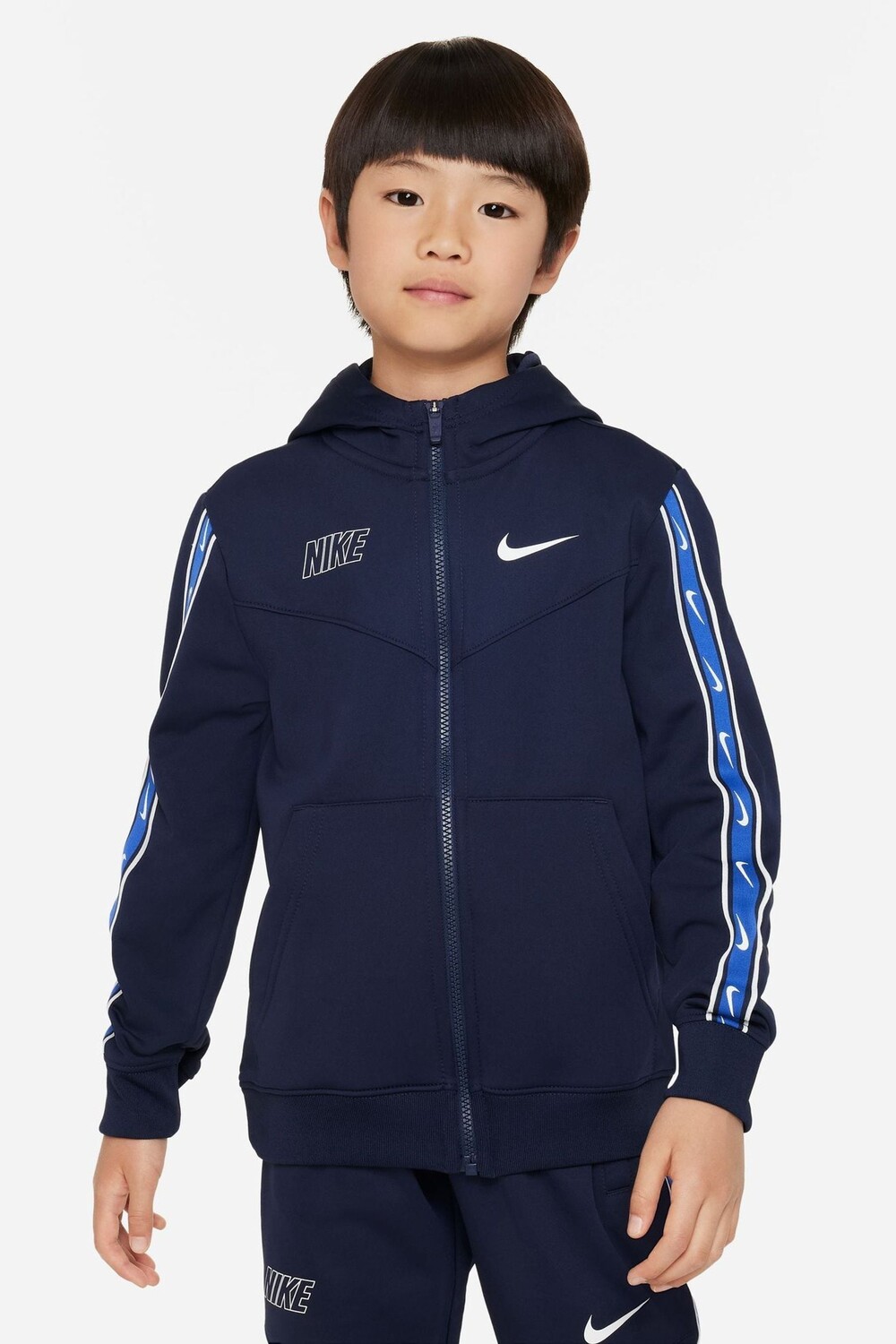 

Толстовка с повторяющейся молнией и полной молнией Nike, синий