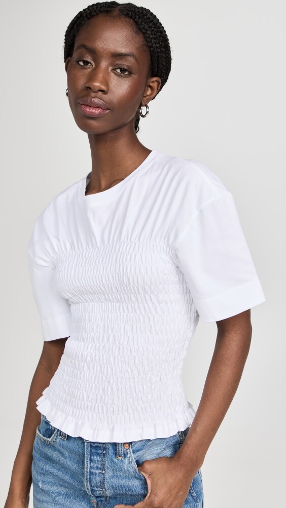 

Футболка Pixie Market Smocked Bodice, белый